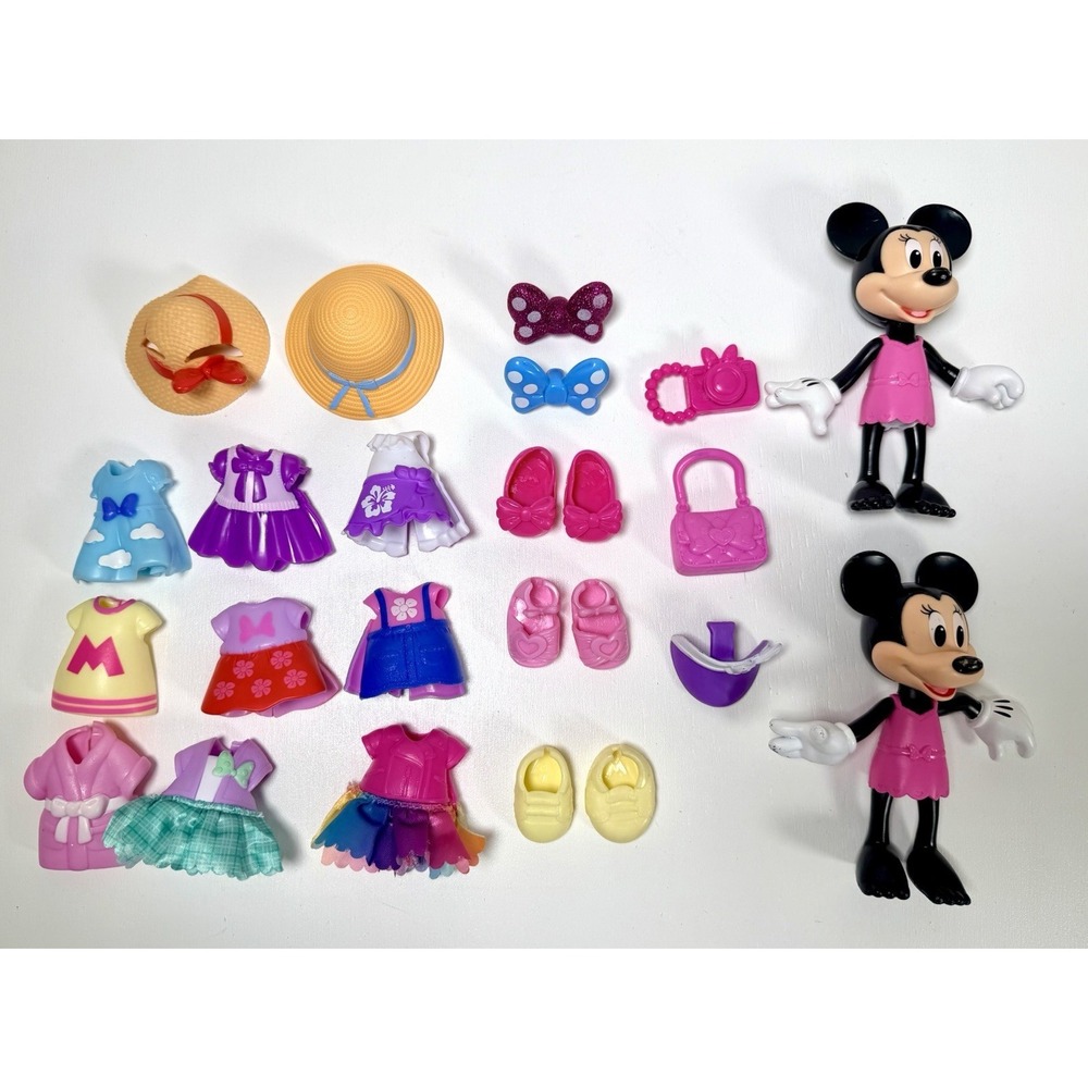 Disney Fabulous Minnie Mouse Dress-Up Lot w/ 10+ Outfits, Shoes & Accessories